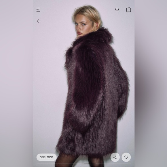 Stradivarius Plush Teddy Jacket in Rich Purple - Picture 3 of 6